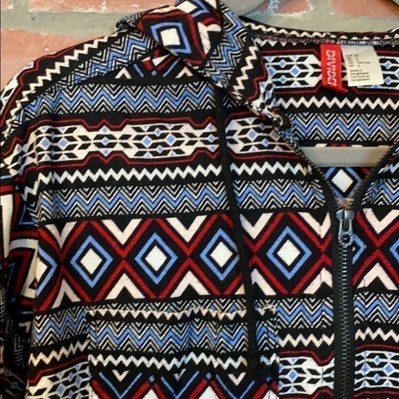 DIVIDED Aztec Zippered Fleece Hoodie - Picture 3 of 6